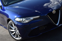 ボディー中央に向かって徐々に細くなる、独特な形状のヘッドランプユニットが、フロントマスクを特徴づけている。