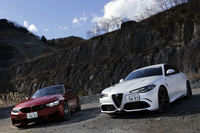 1000万円超のDセグ・ハイパフォーマンスセダン市場を騒がせる「ジュリア クアドリフォリオ」（写真右）。その挑戦を、長い歴史を持つ「BMW M3」（同左）が受けて立ちます。（photo：北畠主税）