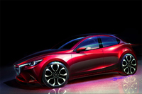 新型「デミオ」のデザインスケッチ。
    