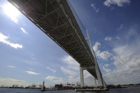 走り慣れたレインボーブリッジを真下から見上げる。プレジャーボートならではの非日常的シーンだ。