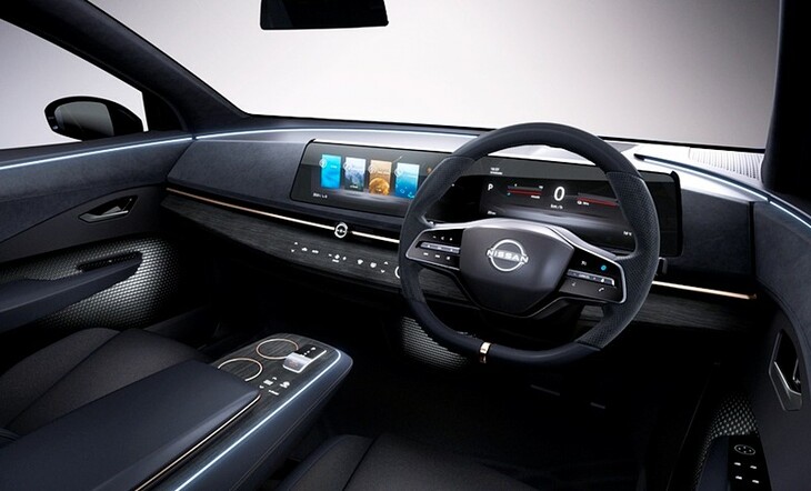 日産アリア／価格：4万7490ユーロ（約665万円）より／市場投入時期：2022年／このオールエレクトリッククーペの航続距離は最大520kmといわれており、日産初の新しいブランドフェイスを持つモデルである。また、凝縮感のあるコックピットも斬新だ。