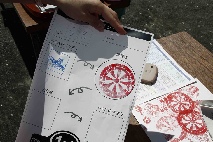 スタンプは当然ながら車輪をモチーフとした車神社の御朱印である。