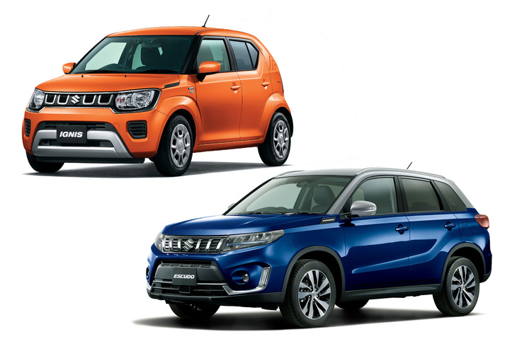 2024年4月に日本で販売終了となった「イグニス」（写真左上）と「エスクード」（同右下）。「フロンクス」は、これら2車種の穴を埋める重要な役割を担っているのだ。