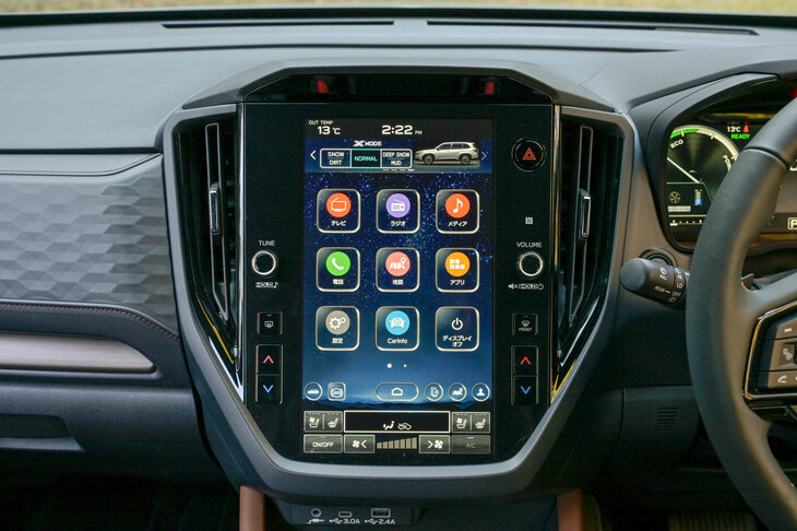 11.6インチのセンターインフォメーションディスプレイ。