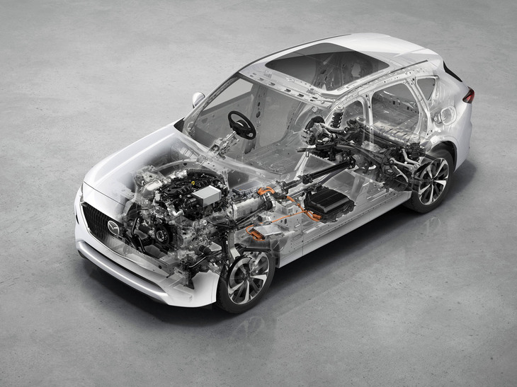 マツダCX-60（「e-SKYACTIV D」搭載車の透視図）