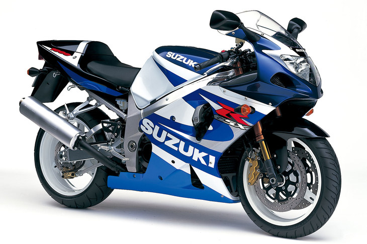 2001年に登場した初代「GSX-R1000」。「GSX-R750」をベースに開発されたリッタークラスのスーパースポーツで、レースでも活躍した。