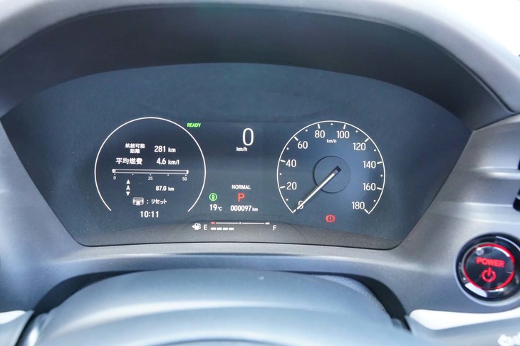ホンダ・ヴェゼルe：HEV PLaY（メーターパネル）