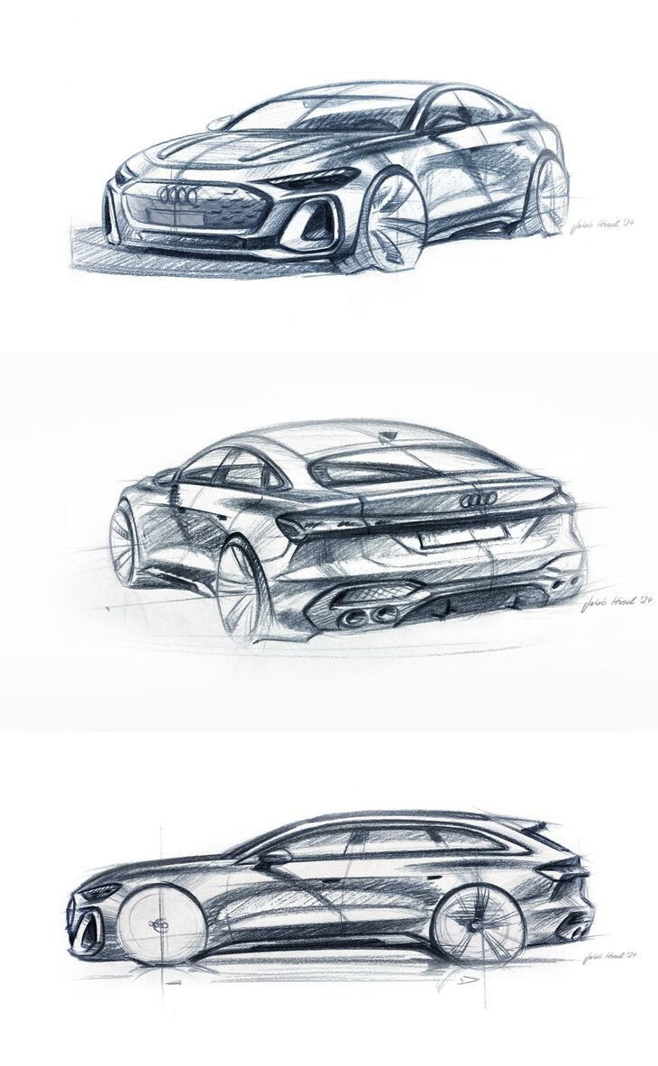 新型「A5」のデザインスケッチ。　
	清水「まぁともかく、今回はアウディのデザインに明るい兆しが見えてきた！ という結論で、ようござんすか？」　
	ほった「異議なしです」