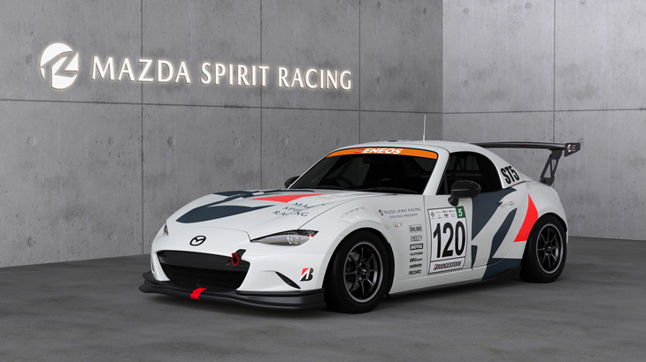 2025年のスーパー耐久シリーズを戦う「倶楽部MAZDA SPIRIT RACING ROADSTER」。ドライバーは上田純司選手、加藤達彦選手、久米田昴選手、松原泰世選手、南澤拓実選手、吉田恭将選手の6人が務める。