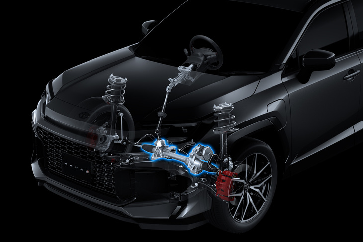 EPSを「RAV4 GRスポーツ（PHEV）」専用にチューニング。しっかりとした操舵感や的確な操作性が実現される。