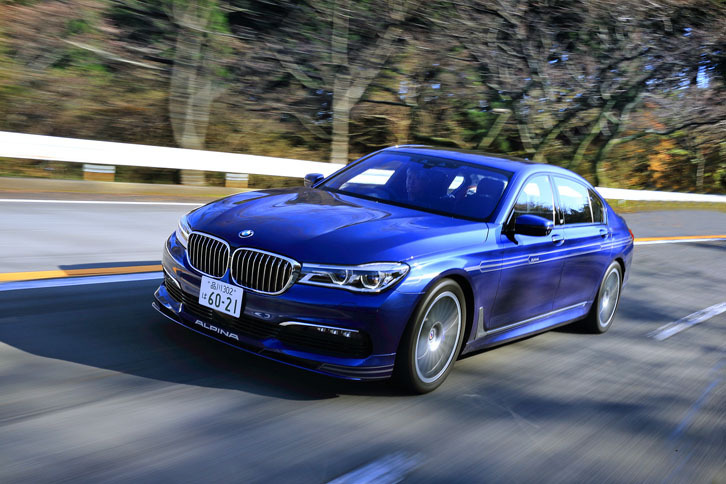 「B7ビターボ リムジン ロング」はBMWアルピナの現行ラインナップの頂点に位置するモデル。車両価格は2395万円。