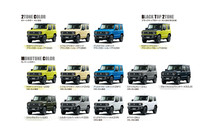 日本の「ジムニー」のカラーバリエーション。どの色にも何らかの機能が持たされている。