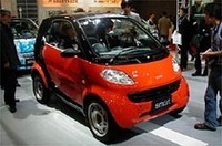 
	リアトレッド、リアタイヤ、リアフェンダーの幅を縮め、軽自動車となった「スマートK」。日本市場に対応した右ハンドルのみとなる。
	 