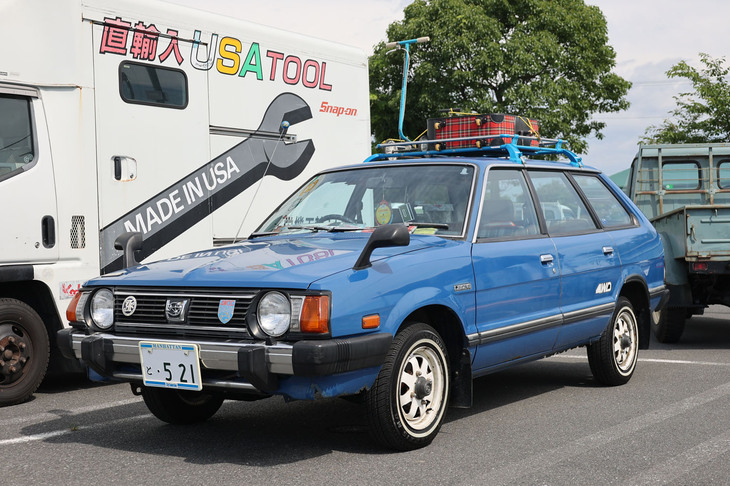 1981年「スバル・レオーネ エステートバン4WD」。この2代目レオーネから登場する「ツーリングワゴン」のベースとなった商用バンの4WD仕様。