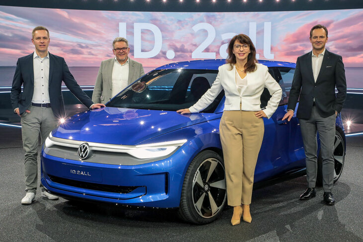 2023年3月に発表されたコンセプトモデル「ID.2 all」。2025年に欧州で発売となる予定で、価格は2万5000ユーロ（約350万円）以下となるという。