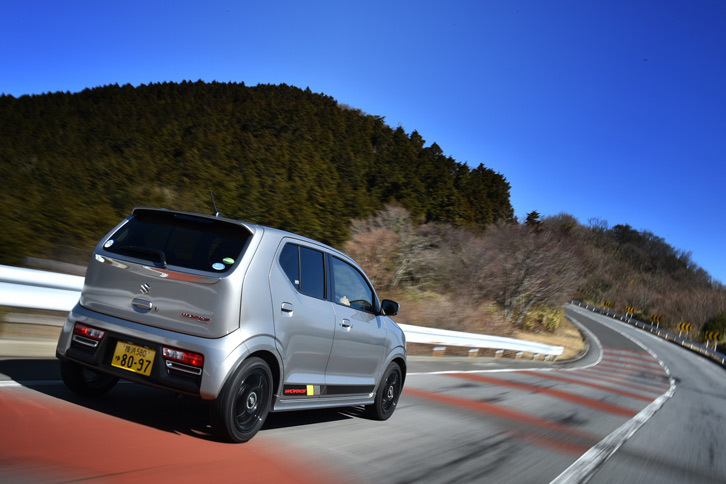 外観では「ワークス」専用のサイドデカールや、赤いフロントブレーキキャリパー、専用デザインのホイール、装飾パーツのカラーリングなどで「ターボRS」との差別化が図られている。
	 