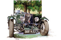 汽車に乗って　アクリル画　原画 クルマだけのイラスト展「Historic＆Sports Car Illustration