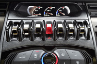 インパネの中央部にスイッチがずらりと並ぶ。メーターは左から油圧、油温、電圧の順。