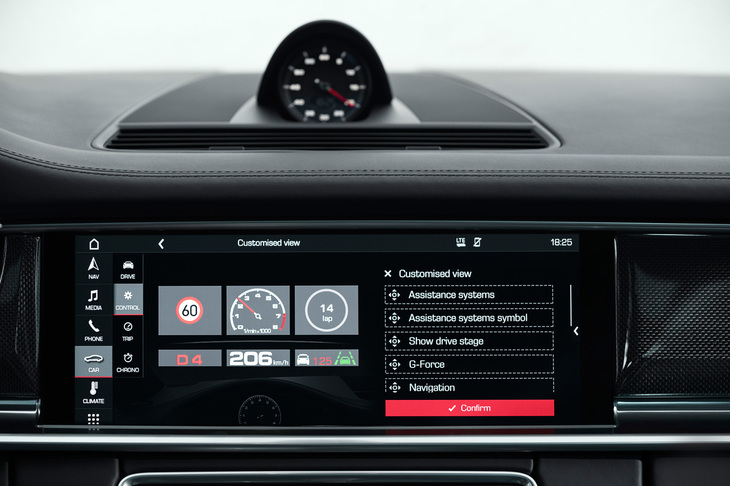 カーナビゲーションシステムやオーディオ、ドライブコンピューターなどの機能を統合した、12.3インチタッチスクリーン式のインフォテインメントシステム。頻繁に使う機能を集めた“ホーム画面”を作成するなどといった、カスタマイズも可能となっている。