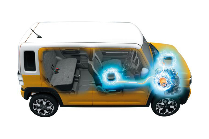 マイルドハイブリッド機構については、減速時にアイドリングストップが始まる速度を13km/hから10km/hに下げることで、エネルギー回生量を増やすとともに、ISGの出力アップにより、モーターアシストが作動する上限速度を85km/hから100km/hに高めている。