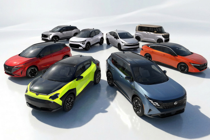 日産の未来を担う次世代のコアラインナップ。攻めたデザインに挑戦する日産の胆力は、依然として健在のようだ。