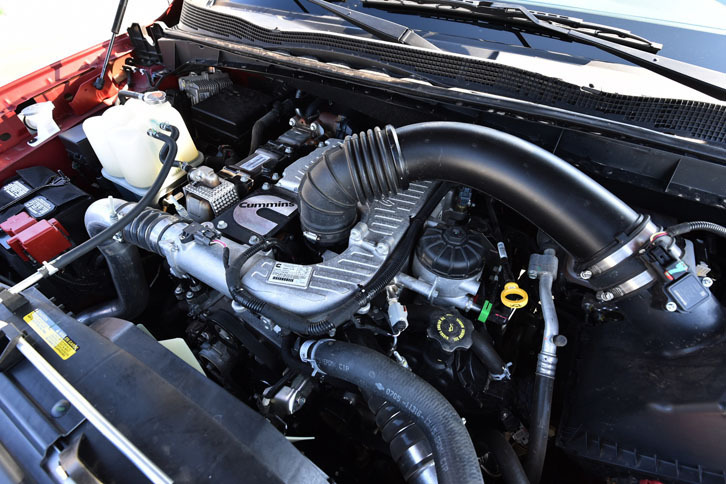 カミンズ製5リッターV8ディーゼルターボエンジン（314ps、76.7kgm）を搭載する。