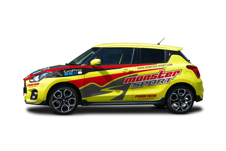 モンスタースポーツが手がけた「スズキ・スイフトスポーツ」のコンプリートカー。