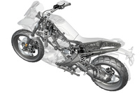 BMWの一部モデルには、2本のフロントフォークと車体をロアアームでつなぎ、そこにショックアブソーバーを設けた「テレレバー」なるフロントサスが採用されている。これにより、制動時のノーズダイブ（前のめり）を抑制する。