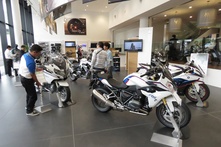 二輪車「BMWモトラッド」のエリア。