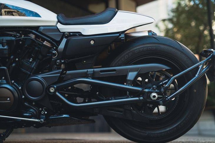 サスペンションは前がφ43mmの倒立フォーク、後ろがリンケージマウント式のピギーバックモノショック。ともにダンパーの減衰力やスプリングのプリロードが調整可能となっている。