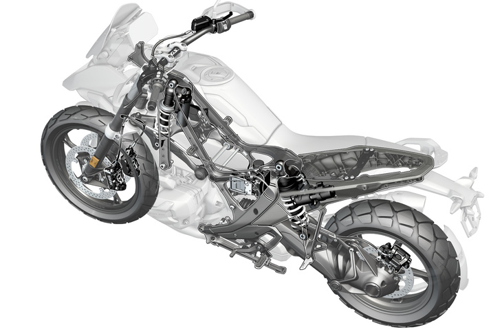 BMWの一部モデルには、2本のフロントフォークと車体をロアアームでつなぎ、そこにショックアブソーバーを設けた「テレレバー」なるフロントサスが採用されている。これにより、制動時のノーズダイブ（前のめり）を抑制する。