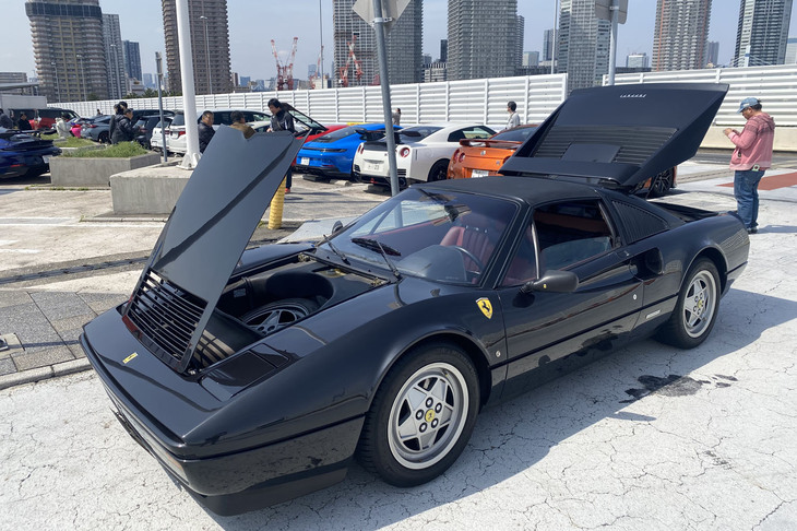 エンジンフードから立ち上る煙の色からしてそれは水蒸気ではなく、油類が燃えているようだ。辰巳PAに止めてエンジンフードを開けたら、やっぱり火が出ていた。