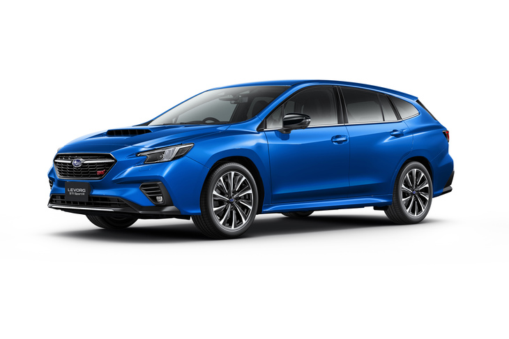 2024年12月に登場した「WRブルー・パール」のボディーカラーをまとった特別仕様車「レヴォーグSTI Sport Rブラックリミテッド」。