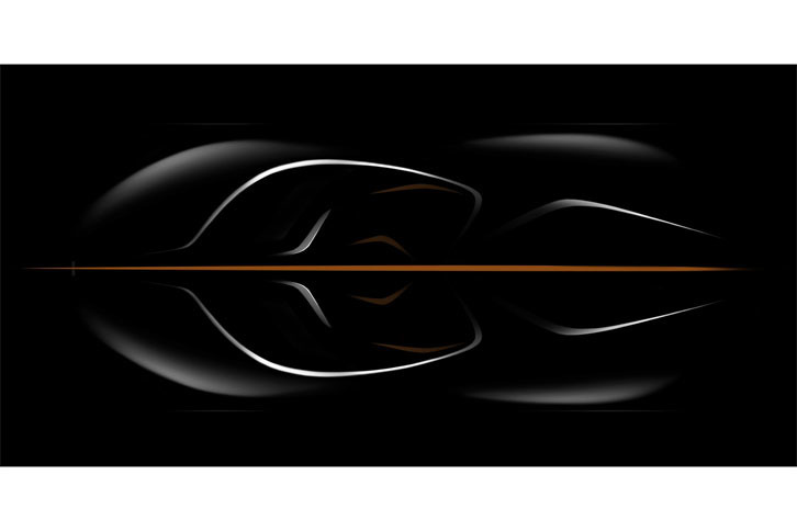 2016年11月に公開された最初のイメージ図。かつての「マクラーレンF1」と同様に、中央に運転席がある3シーターレイアウトを採用する予定。