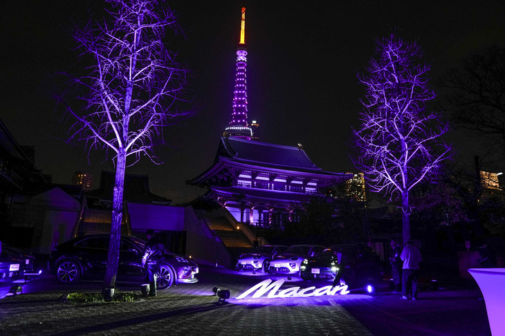 新型「ポルシェ・マカン」ローンチイベントの様子。