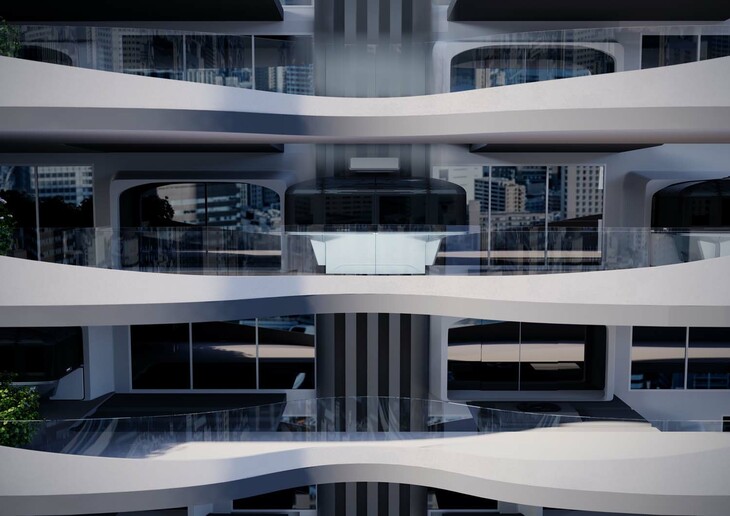 カプセルは人を乗せたあと水平方向に動き、昇降装置がある場所まで移動する。