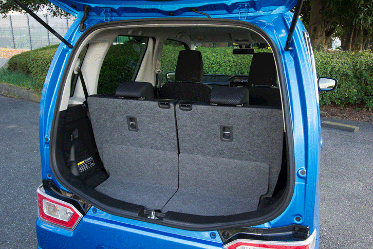 荷室は、後席のスライド調整および分割可倒機構、助手席の背もたれの可倒機構などにより、多彩なアレンジが可能となっている。（写真をクリックすると、シートの倒れる様子が見られます）