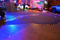 来場者はつい見落としがちだが、フロアには大きな”ゴジラの足あと”も……。