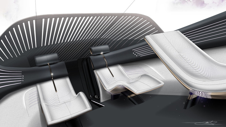 両側面ドアを廃したことにより、室内にパッドを広く長くとることが可能になった。