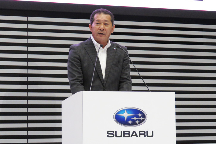 スバル国内営業本部 マーケティング推進部部長の小笠原 巧氏。新型「インプレッサ」を“スバルのスタンダード”に据えることで、「レガシィ」や「フォレスター」「レヴォーグ」「XV」などの個性がより際立つことになるという。