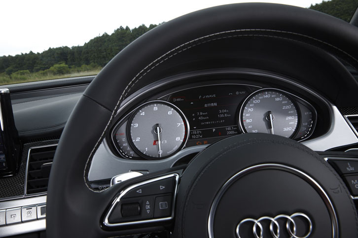 メーターはアナログ2眼式で、中央にインフォメーションディスプレイを配置する。スピードメーターの速度表示は320km/hまで。