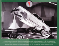 ポンティアック75周年記念の小冊子より、「テンペスト」。細いドライブシャフトを収めたトルクチューブが下方に向かって弧を描いていることから“ロープドライブ”と呼ばれた。