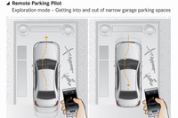 「Remote Parking Pilot」を使えば、ドライバーがガレージ内で乗車・降車する必要がなくなるため、これまでより狭いスペースへの駐車も可能になるという。