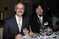 「7シリーズ」の開発責任者、アーミン・ヒルディシュさんとディナーで同席。（以上写真は高橋信宏）