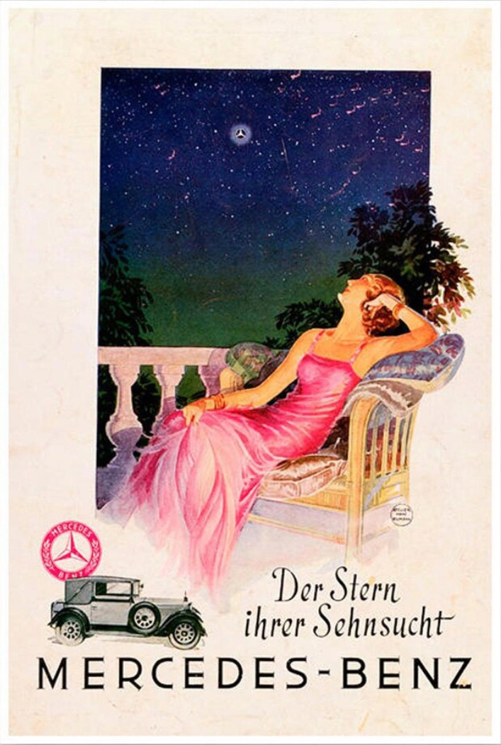 メルセデス・ベンツのポスター（1929年）。