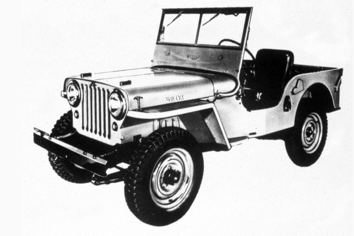 最初の“民生ジープ”として登場した「CJ-2A」。大きなヘッドランプや7本スロットのグリルなど、各所に「ウィリスMB」との違いが見て取れる。（写真は1945年型）