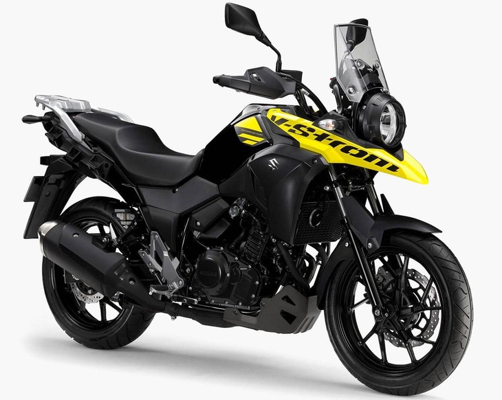 「スズキVストローム250」は軽二輪クラスの部門賞を受賞。オフロード走行も可能なデュアルパーパスモデルである。