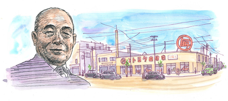 神谷正太郎は、1935年に日本GMから引き抜かれて豊田自動織機製作所に入社。戦前の販売網構築と、戦後の販売網再生の両方で腕をふるい、1950年の工販分離に際しては、トヨタ自動車販売の社長に就任している。