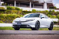 ホンダ車で初採用となる新色「ムーンリットホワイト・パール」をまとった新型「プレリュード」。ボディーサイズは全長×全幅×全高＝4515×1880×1355mm、ホイールベースは2605mmとなる。