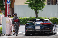 「ピニンファリーナ・バティスタ チンクアンタチンクエ」は1955年の「ランチア・フロリダ」から着想を得たという内外装のデザインやカラーリングなどが特徴。今回行われた日本でのお披露目が、ワールドプレミアとなった。